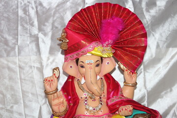 Lord Ganesha idols made from eco-friendly clay with decoration