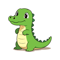 Naklejka premium Cute Baby Crocodile Clipart 03