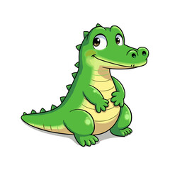 Naklejka premium Cute Baby Crocodile Clipart 02