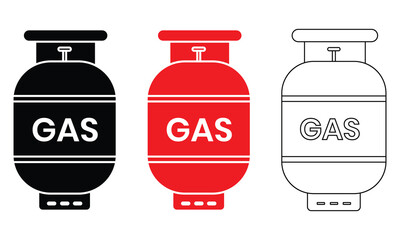 Gas cylinders icon vector. Silhouette of LPG gas cylinder, tank vector symbol design for app, logo, web, UX, UI. Vector illustration.