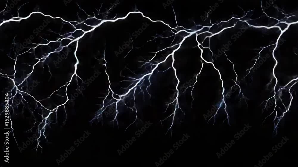 Poster a group of lightning bolts on a dark and intense black background, ideal for representing energy and