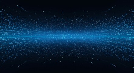 Abstract Blue Digital Data Network Connection Futuristic Background