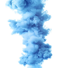 blue smoke explosion border isolated on a transparent background, in a PNG format