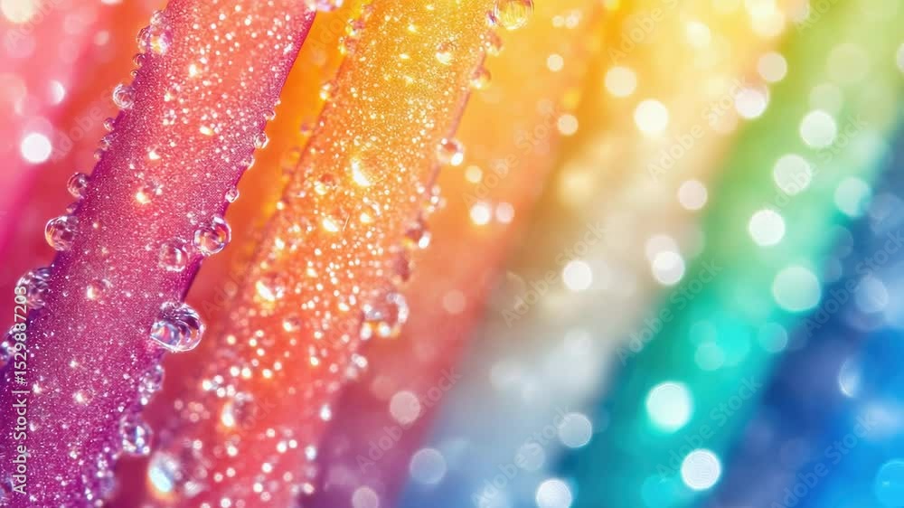 Aufkleber a colorful background featuring water droplets on a rainbow-colored surface, perfect for adding a po