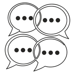 Two Intertwined Speech Bubbles