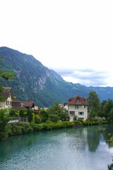 Obraz premium small village on the lake