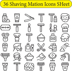 Shaving Mation Icons Sheet