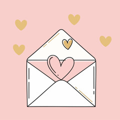 Love Letter in Envelope Vector
