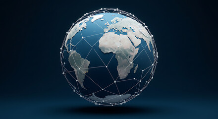 Global Network Connection A 3D Model of Earth's Interconnected Systems