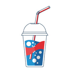 Soft Drink Cup with Straw Vector
