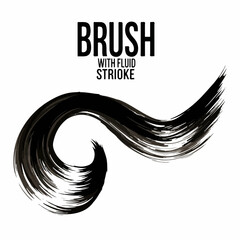 Black Abstract Fluid Brush Stroke