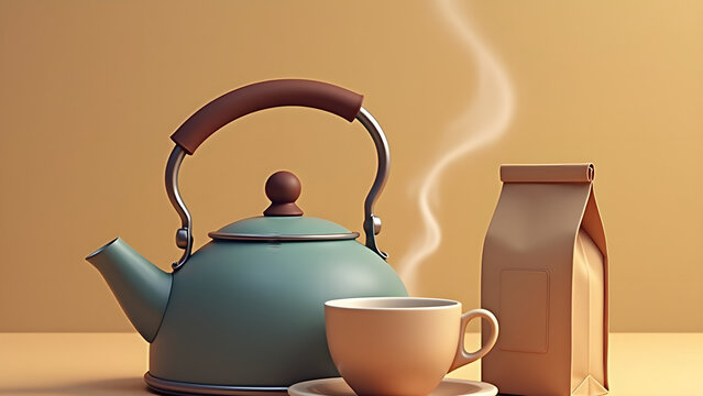 A kettlebell and coffee cup next to a bag of coffee