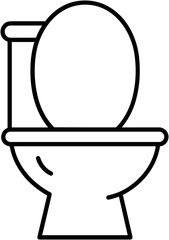 Simple line drawing of a toilet in minimalist style  