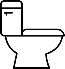 Simple outline drawing of a toilet in a minimalist style  