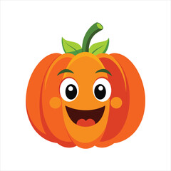 Obraz premium Happy Cartoon Pumpkin Vector Illustration