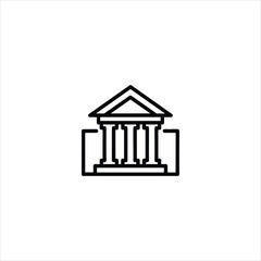 Courthouse with Pillars Line Icon