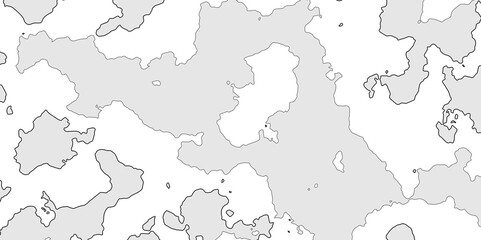 Area map of look like somewhere in the world, black line of grey shade detailed vector outline map of isolated on white background, map of an area with outline and line land texture effect.