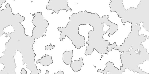 Area map of look like somewhere in the world, black line of grey shade detailed vector outline map of isolated on white background, map of an area with outline and line land texture effect.