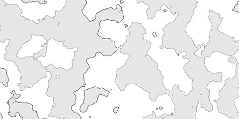 Area map of look like somewhere in the world, black line of grey shade detailed vector outline map of isolated on white background, map of an area with outline and line land texture effect.