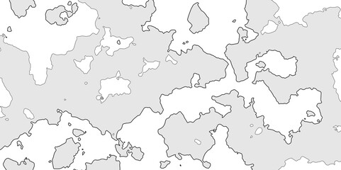 Area map of look like somewhere in the world, black line of grey shade detailed vector outline map of isolated on white background, map of an area with outline and line land texture effect.
