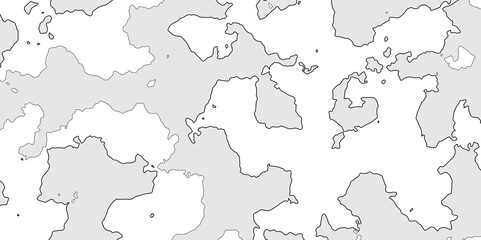 Area map of look like somewhere in the world, black line of grey shade detailed vector outline map of isolated on white background, map of an area with outline and line land texture effect.