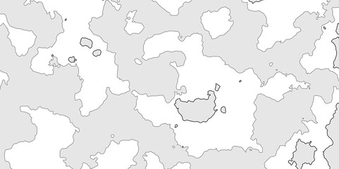 Fototapeta premium Area map of look like somewhere in the world, black line of grey shade detailed vector outline map of isolated on white background, map of an area with outline and line land texture effect.