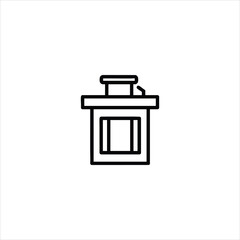 Courtroom Witness Stand Line Icon