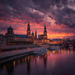 Fototapeta premium dresden, sachsen,, elbe, brücke, architektur, prag, stadt, fluss, europa, bauwerk, wasser, burg, pueblo, brücke, kirche, anreisen, orientierungspunkt, alt, emporragen, tschechisch, stockholm, moldau,