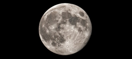 Obraz premium The stunning full moon illuminating the night sky over a vast cosmic landscape.