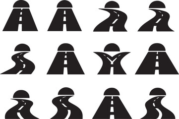 Road to Horizon Icon – Editable Vector, Flat Style Journey Symbol