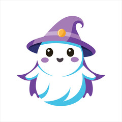  Spooky Cute Ghost Witch Graphic Clipart