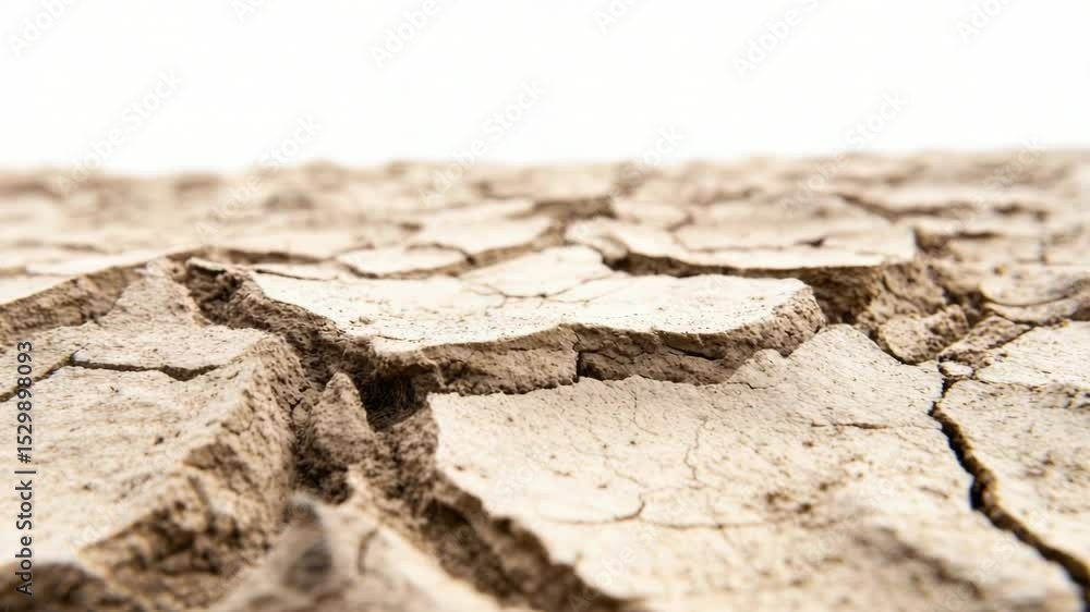 Aufkleber a close-up view of dry, cracked earth with intricate patterns and textures