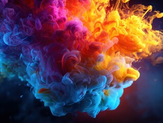 Obraz premium Vibrant colors mix in an abstract liquid display.