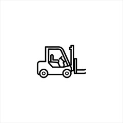 Fototapeta premium Forklift Side Profile Line Icon
