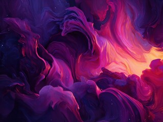 Obraz premium Vibrant, swirling hues blend in an abstract design.