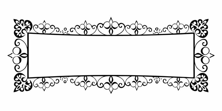Intricate Middle Eastern Decorative Border for Text or Name Plate, Inspired by Persian Miniatures