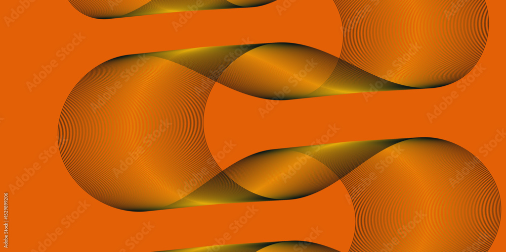 Poster Abstract color flowing wave with stylized blended line art background, violet and red orange color effect modern and futuristic glowing line geometric curve shape with blend effect texture background.