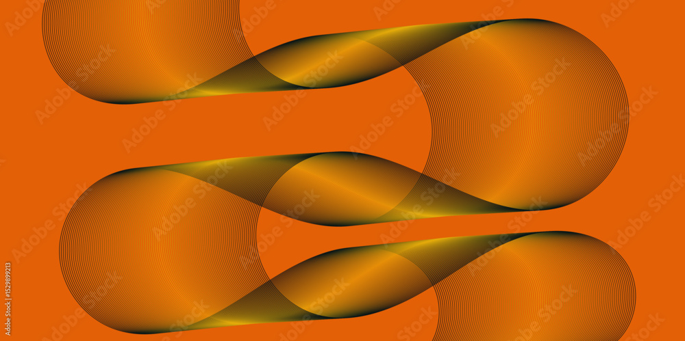 Poster Abstract color flowing wave with stylized blended line art background, violet and red orange color effect modern and futuristic glowing line geometric curve shape with blend effect texture background.