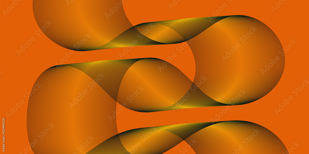 Poster Abstract color flowing wave with stylized blended line art background, violet and red orange color effect modern and futuristic glowing line geometric curve shape with blend effect texture background.