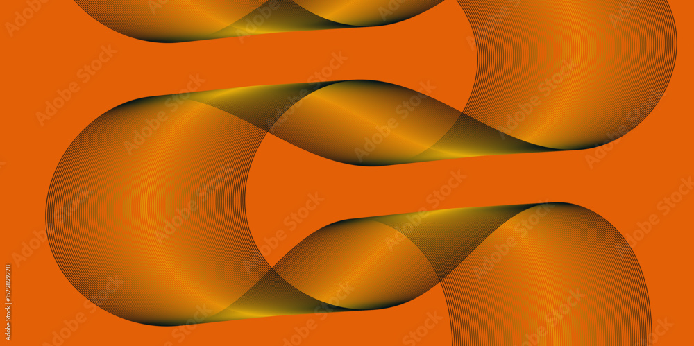 Poster Abstract color flowing wave with stylized blended line art background, violet and red orange color effect modern and futuristic glowing line geometric curve shape with blend effect texture background.