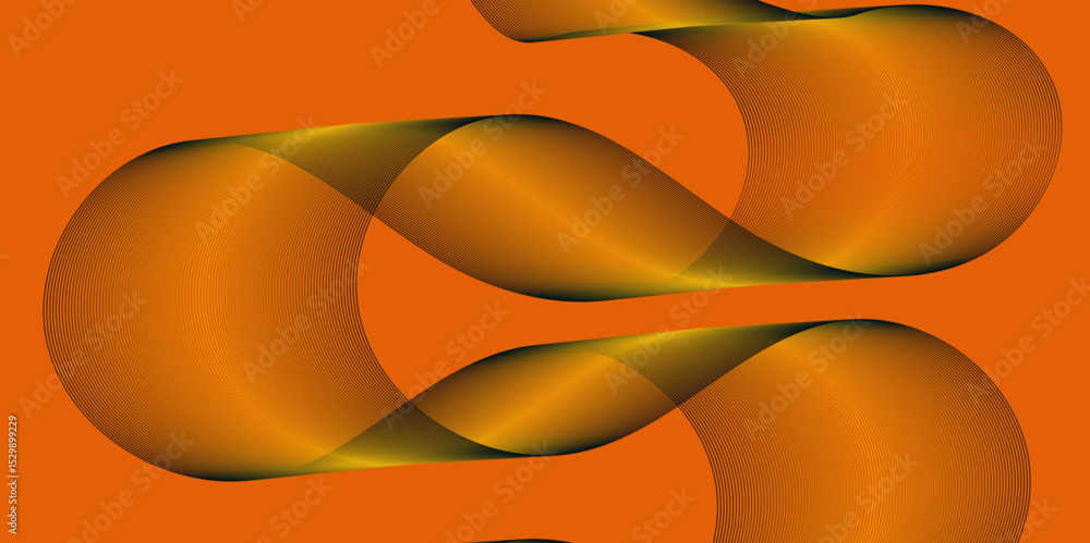 Poster Abstract color flowing wave with stylized blended line art background, violet and red orange color effect modern and futuristic glowing line geometric curve shape with blend effect texture background.