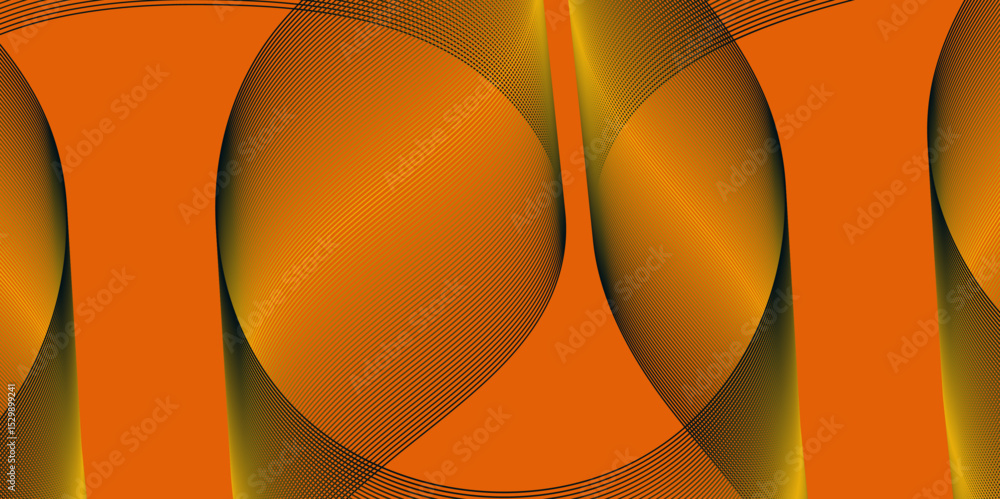 Poster Abstract color flowing wave with stylized blended line art background, violet and red orange color effect modern and futuristic glowing line geometric curve shape with blend effect texture background.