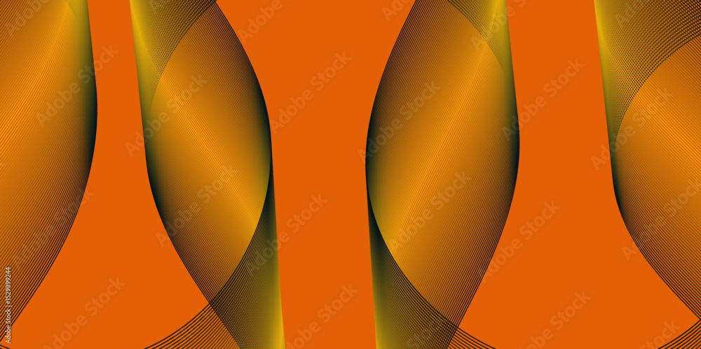 Poster Abstract color flowing wave with stylized blended line art background, violet and red orange color effect modern and futuristic glowing line geometric curve shape with blend effect texture background.