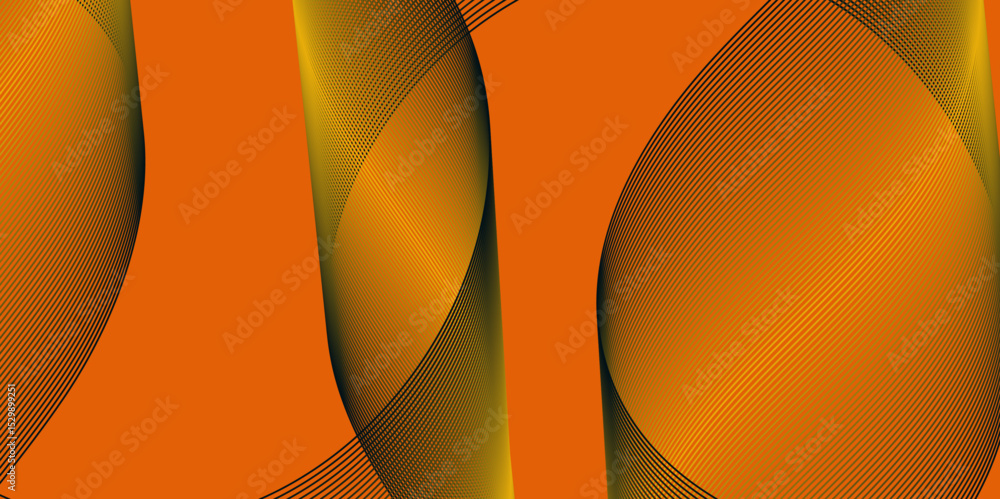Poster Abstract color flowing wave with stylized blended line art background, violet and red orange color effect modern and futuristic glowing line geometric curve shape with blend effect texture background.