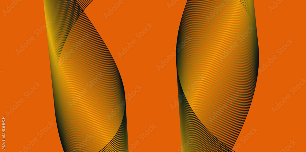 Poster Abstract color flowing wave with stylized blended line art background, violet and red orange color effect modern and futuristic glowing line geometric curve shape with blend effect texture background.