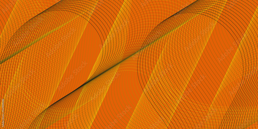 Poster Abstract color flowing wave with stylized blended line art background, violet and red orange color effect modern and futuristic glowing line geometric curve shape with blend effect texture background.