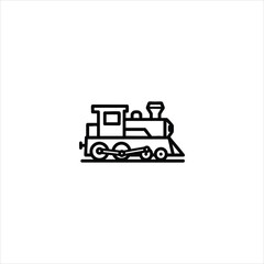 Train Engine Locomotive Line Icon