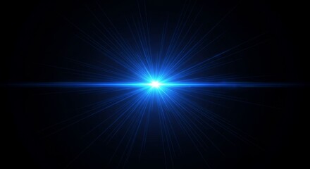 Abstract Blue Light Burst Background Shiny Rays Futuristic Illustration