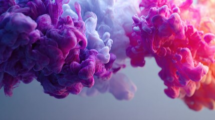 Obraz premium Vibrant swirling colors of ink mixing in water.