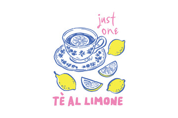  Tè al Limone – Just One Cup Please, Trendy  Hand drawn Lemon Summer Design